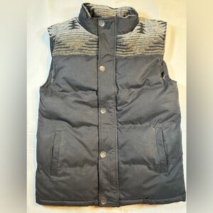 BUCKLE BKE PUFFER VEST BLACK WITH WOOL SOUTHWEST BLANKET
ACCENT